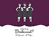 Front View Thumbnail - Wild Berry & Ebony Will You Be My Bridesmaid Card - Girls Checkbox