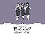 Front View Thumbnail - Wisteria & Ebony Will You Be My Bridesmaid Card - Girls Checkbox