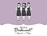 Front View Thumbnail - Wood Violet & Ebony Will You Be My Bridesmaid Card - Girls Checkbox