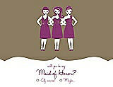 Front View Thumbnail - Antique Gold & Persian Plum Will You Be My Maid of Honor Card - Girls Checkbox