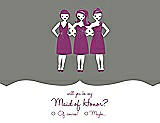 Front View Thumbnail - Charcoal Gray & Persian Plum Will You Be My Maid of Honor Card - Girls Checkbox