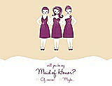 Front View Thumbnail - Corn Silk & Persian Plum Will You Be My Maid of Honor Card - Girls Checkbox