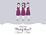 Front View Thumbnail - Dove & Persian Plum Will You Be My Maid of Honor Card - Girls Checkbox