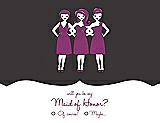 Front View Thumbnail - Graphite & Persian Plum Will You Be My Maid of Honor Card - Girls Checkbox