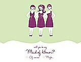 Front View Thumbnail - Honey Dew & Persian Plum Will You Be My Maid of Honor Card - Girls Checkbox