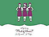 Front View Thumbnail - Juniper & Persian Plum Will You Be My Maid of Honor Card - Girls Checkbox