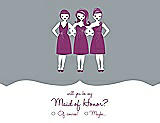 Front View Thumbnail - Mystic & Persian Plum Will You Be My Maid of Honor Card - Girls Checkbox