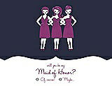 Front View Thumbnail - Navy Blue & Persian Plum Will You Be My Maid of Honor Card - Girls Checkbox