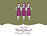 Front View Thumbnail - Olive & Persian Plum Will You Be My Maid of Honor Card - Girls Checkbox