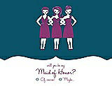 Front View Thumbnail - Peacock Teal & Persian Plum Will You Be My Maid of Honor Card - Girls Checkbox