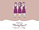 Front View Thumbnail - Pearl Pink & Persian Plum Will You Be My Maid of Honor Card - Girls Checkbox