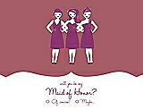 Front View Thumbnail - Spanish Rose & Persian Plum Will You Be My Maid of Honor Card - Girls Checkbox