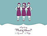 Front View Thumbnail - Seaside & Persian Plum Will You Be My Maid of Honor Card - Girls Checkbox