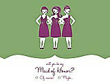 Front View Thumbnail - Appletini & Persian Plum Will You Be My Maid of Honor Card - Girls Checkbox