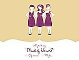Front View Thumbnail - Buttercup & Persian Plum Will You Be My Maid of Honor Card - Girls Checkbox