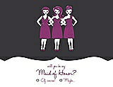 Front View Thumbnail - Black & Persian Plum Will You Be My Maid of Honor Card - Girls Checkbox