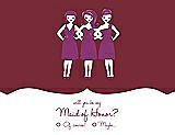 Front View Thumbnail - Burgundy & Persian Plum Will You Be My Maid of Honor Card - Girls Checkbox