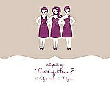 Front View Thumbnail - Cameo & Persian Plum Will You Be My Maid of Honor Card - Girls Checkbox