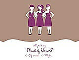 Front View Thumbnail - Cappuccino & Persian Plum Will You Be My Maid of Honor Card - Girls Checkbox