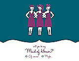 Front View Thumbnail - Caspian & Persian Plum Will You Be My Maid of Honor Card - Girls Checkbox