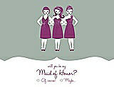 Front View Thumbnail - Celadon & Persian Plum Will You Be My Maid of Honor Card - Girls Checkbox