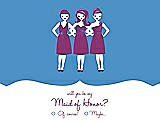 Front View Thumbnail - Cornflower & Persian Plum Will You Be My Maid of Honor Card - Girls Checkbox
