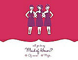 Front View Thumbnail - Pantone Honeysuckle & Persian Plum Will You Be My Maid of Honor Card - Girls Checkbox