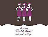 Front View Thumbnail - Chocolate & Persian Plum Will You Be My Maid of Honor Card - Girls Checkbox