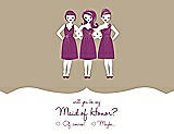 Front View Thumbnail - Champagne & Persian Plum Will You Be My Maid of Honor Card - Girls Checkbox