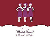Front View Thumbnail - Claret & Persian Plum Will You Be My Maid of Honor Card - Girls Checkbox