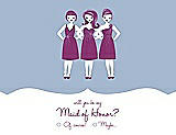Front View Thumbnail - Cloudy & Persian Plum Will You Be My Maid of Honor Card - Girls Checkbox