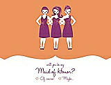 Front View Thumbnail - Clementine & Persian Plum Will You Be My Maid of Honor Card - Girls Checkbox