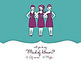 Front View Thumbnail - Capri & Persian Plum Will You Be My Maid of Honor Card - Girls Checkbox