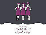 Front View Thumbnail - Ebony & Persian Plum Will You Be My Maid of Honor Card - Girls Checkbox
