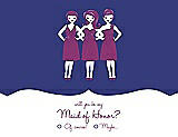 Front View Thumbnail - Electric Blue & Persian Plum Will You Be My Maid of Honor Card - Girls Checkbox