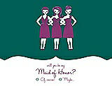 Front View Thumbnail - Emerald & Persian Plum Will You Be My Maid of Honor Card - Girls Checkbox