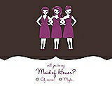 Front View Thumbnail - Espresso & Persian Plum Will You Be My Maid of Honor Card - Girls Checkbox