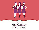 Front View Thumbnail - Perfect Coral & Persian Plum Will You Be My Maid of Honor Card - Girls Checkbox