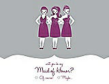 Front View Thumbnail - Frost & Persian Plum Will You Be My Maid of Honor Card - Girls Checkbox