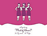 Front View Thumbnail - Fuchsia & Persian Plum Will You Be My Maid of Honor Card - Girls Checkbox