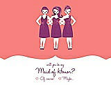 Front View Thumbnail - Ginger & Persian Plum Will You Be My Maid of Honor Card - Girls Checkbox