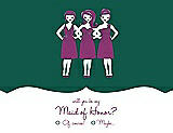 Front View Thumbnail - Hunter Green & Persian Plum Will You Be My Maid of Honor Card - Girls Checkbox