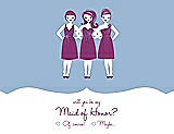 Front View Thumbnail - Ice Blue & Persian Plum Will You Be My Maid of Honor Card - Girls Checkbox