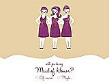 Front View Thumbnail - Ice Yellow & Persian Plum Will You Be My Maid of Honor Card - Girls Checkbox