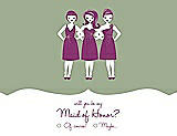 Front View Thumbnail - Kiwi & Persian Plum Will You Be My Maid of Honor Card - Girls Checkbox