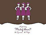 Front View Thumbnail - Latte & Persian Plum Will You Be My Maid of Honor Card - Girls Checkbox