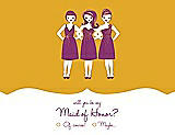 Front View Thumbnail - Mango & Persian Plum Will You Be My Maid of Honor Card - Girls Checkbox