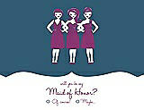 Front View Thumbnail - Marine & Persian Plum Will You Be My Maid of Honor Card - Girls Checkbox