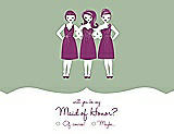 Front View Thumbnail - Mermaid & Persian Plum Will You Be My Maid of Honor Card - Girls Checkbox