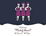 Front View Thumbnail - Midnight Navy & Persian Plum Will You Be My Maid of Honor Card - Girls Checkbox